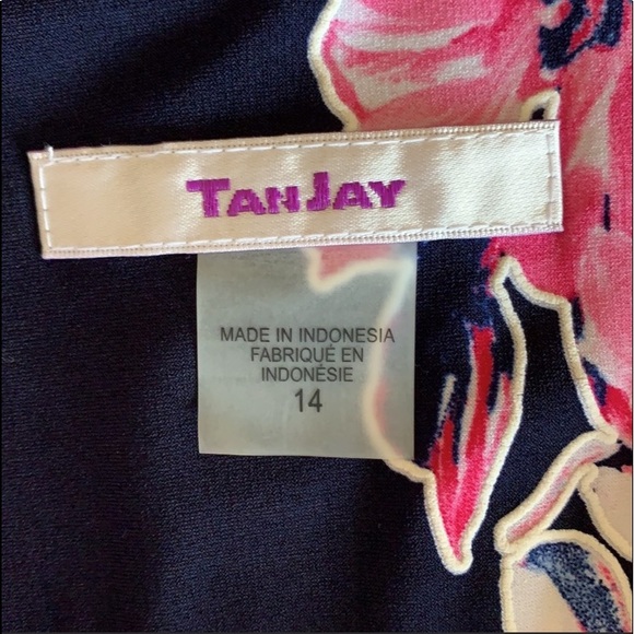 🍒 TANJAY Floral Dress…Navy w/ Pink Floral … NWT!!! - Picture 7 of 8